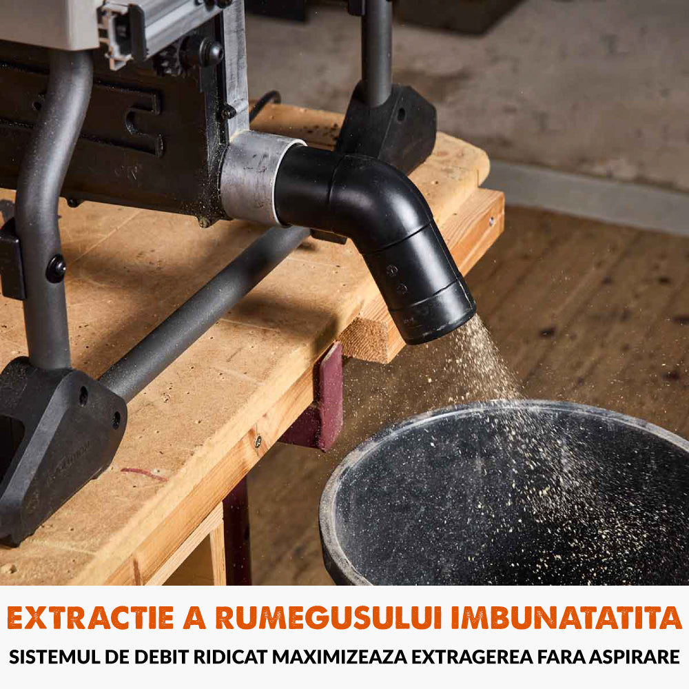 Desigilat - Fierastrau circular cu masa Evolution R255TBL+ cu disc de taiere multi-materiale de 255mm, 1800W