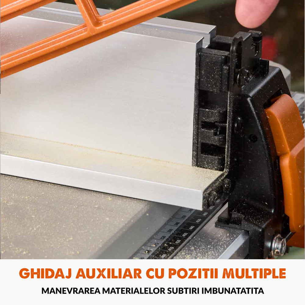 Desigilat - Fierastrau circular cu masa Evolution R255TBL+ cu disc de taiere multi-materiale de 255mm, 1800W