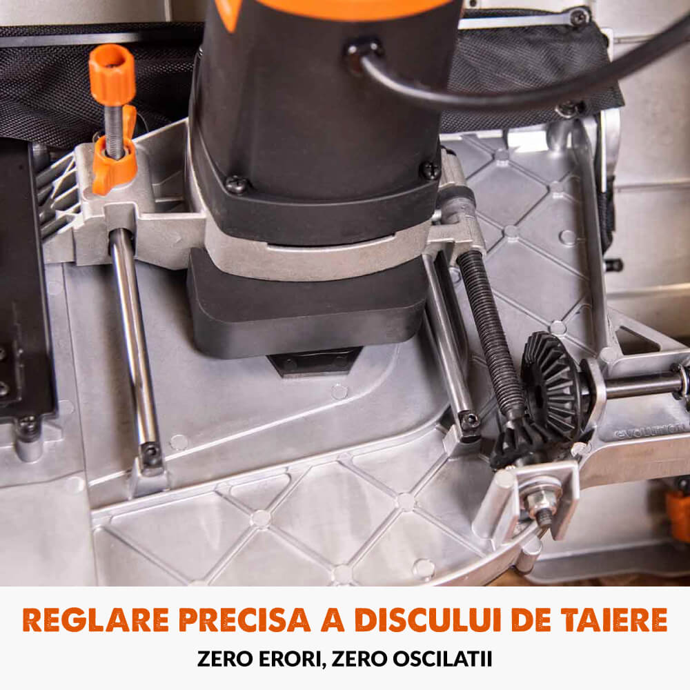 Fierastrau circular cu masa Evolution R255TBL cu disc de taiere multi-materialea de 255mm, 1650W