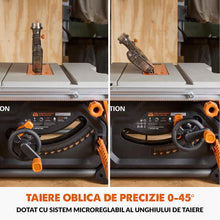 Fierastrau circular cu masa Evolution R255TBL cu disc de taiere multi-materialea de 255mm, 1650W