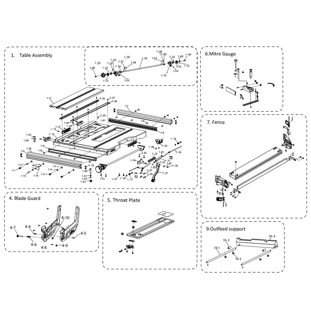 Evolution R255TBL / R255TBL+ Piese de schimb (Sectiunea 1)