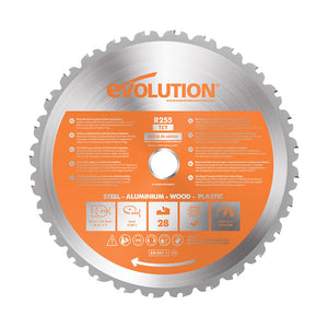 Panza circular pentru taiat multi-materiale, pentru fierastraie circulare Evolution 255mm, Ø255 x 25.4 mm, 28 de dinti vidia TCT