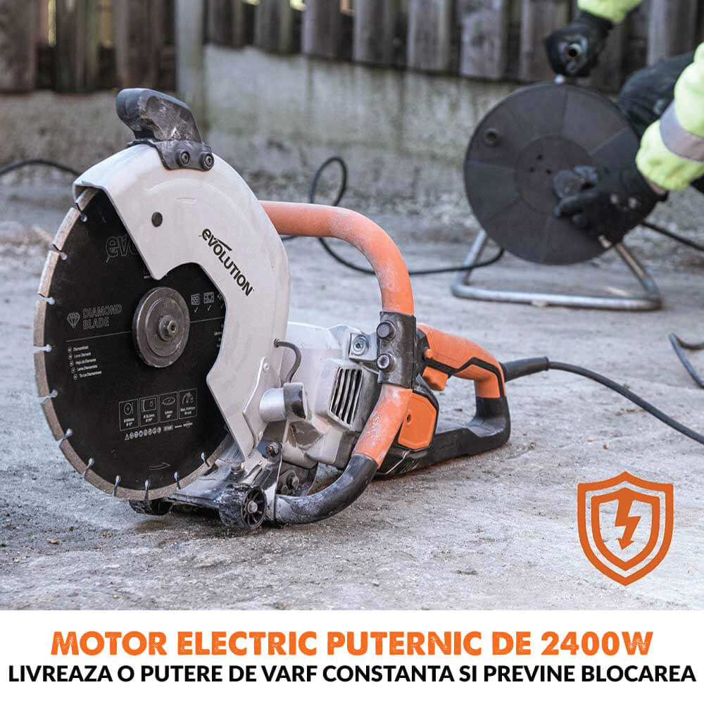 Masina pentru taiat beton, zidarie si piatra Evolution R300DCT 2400W cu disc diamantat de 300mm