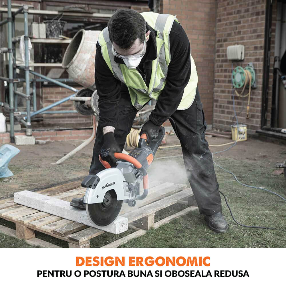 Masina pentru taiat beton, zidarie si piatra Evolution R300DCT 2400W cu disc diamantat de 300mm