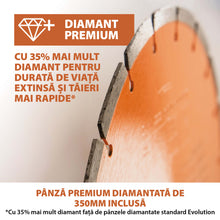 Masina de taiat beton, zidarie, piatra, Evolution R350DCT 2700W cu disc diamantat Premium de 350mm si pulverizator apa