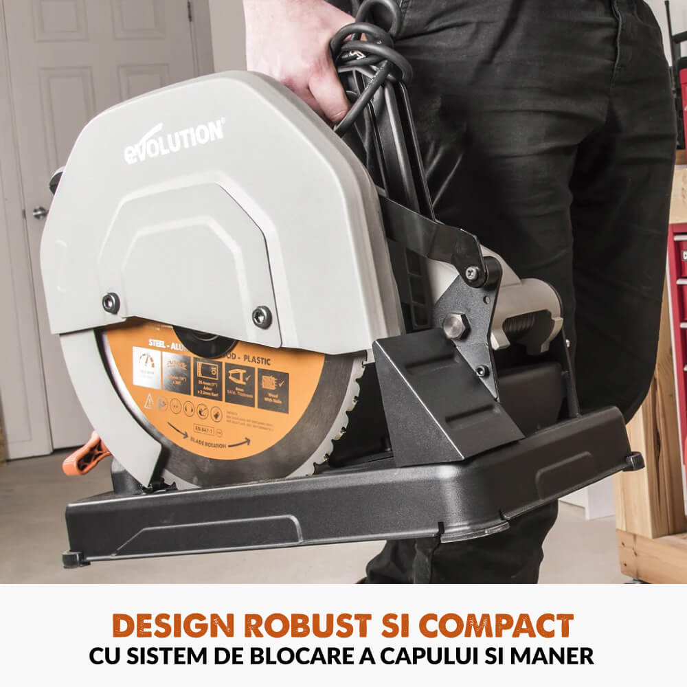 Pachet fierastrau debitat Evolution R355CPS + disc multi-materiale + disc lemn