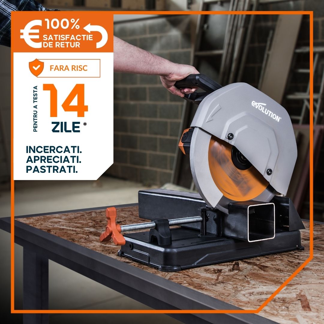 Fierastrau debitat Evolution R355CPS cu disc de taiere multi-materiale de 355 mm