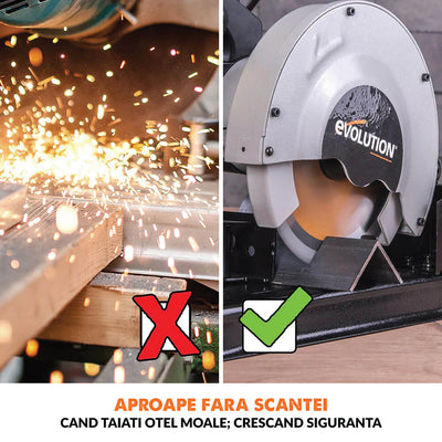 Fierastrau circular Evolution RAGE4 cu disc de taiere multi-materiale de 185 mm