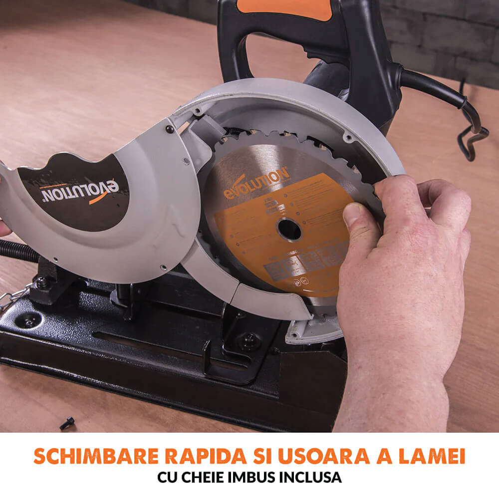 Fierastrau circular Evolution RAGE4 cu disc de taiere multi-materiale de 185 mm