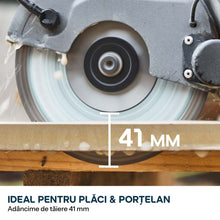 Disc diamantat de 150 mm pentru gresie portelanata si placi ceramice, alezaj de 22,2 mm