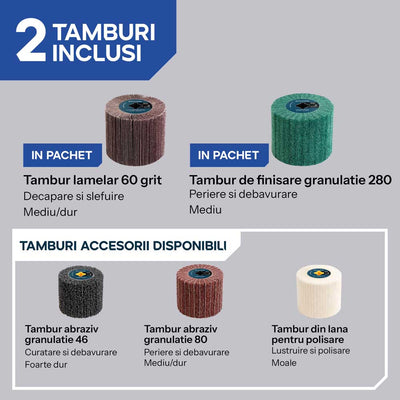 Masina de satinat 120mm cu acumulator Evolution S120SCT-Li, 2 perii incluse