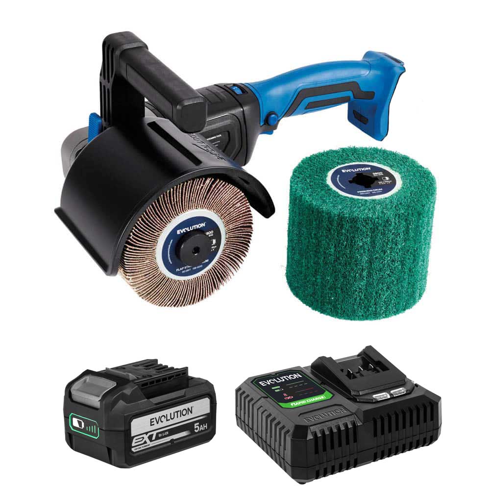 Masina de satinat 120mm cu acumulator Evolution S120SCT-Li, 2 perii incluse