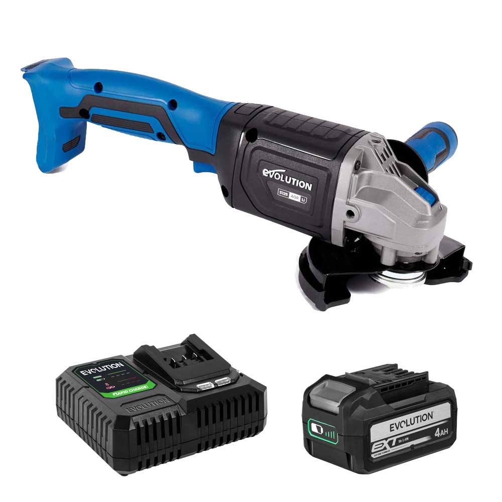 Polizor unghiular cu acumulator 125mm Evolution S125AGR-Li, motor fara perii 18V (fara panza)