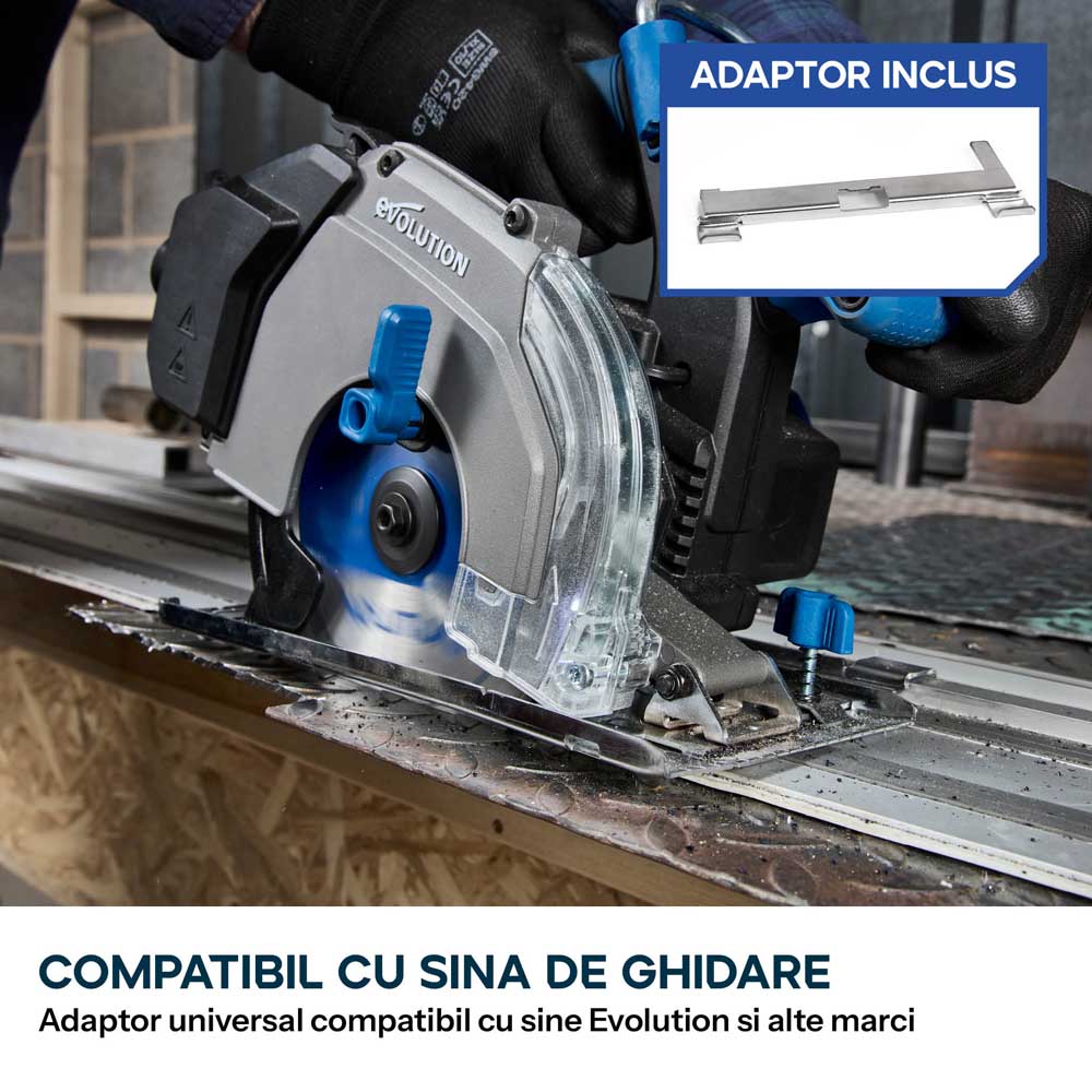 Fierastrau circular cu acumulator pentru metal Evolution S165CCS-Li cu disc TCT subtire 16mm