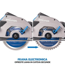 Fierastrau circular de mana, 1600W, 3700 RPM, Evolution S185CCSL cu disc metal 185 mm