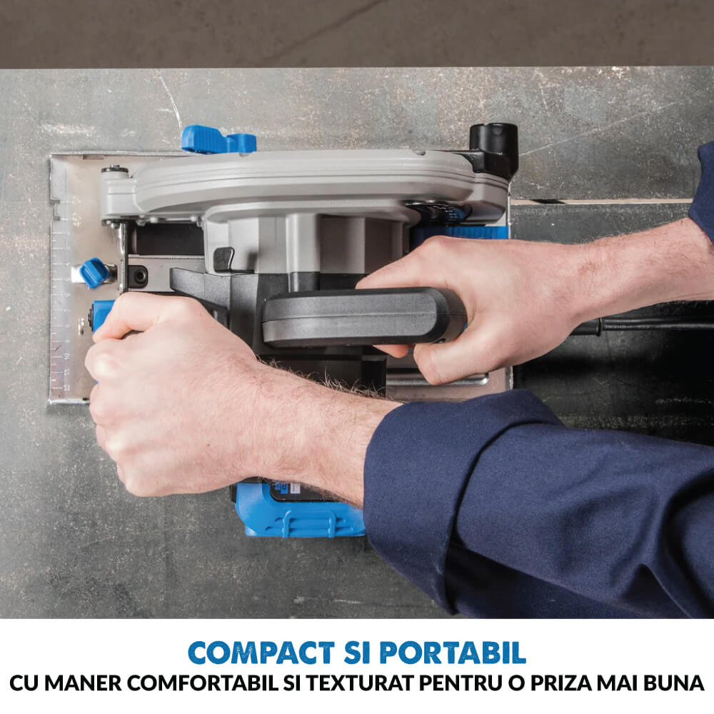 Fierastrau circular de mana, 1600W, 3700 RPM, Evolution S185CCSL cu disc metal 185 mm