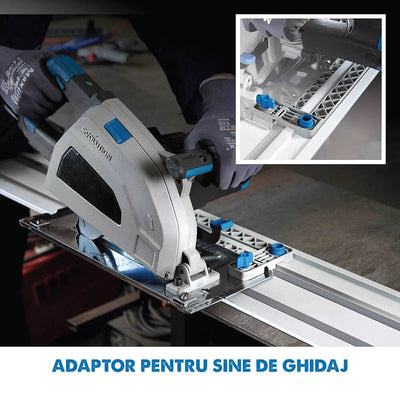 Pachet fierastrau circular de mana Evolution S210CCS + disc metal 210 mm + adaptor sine + sine de ghidarj 1.4 m