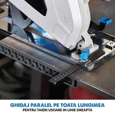 Pachet fierastrau circular de mana Evolution S210CCS + disc metal 210 mm + adaptor sine + sine de ghidarj 1.4 m