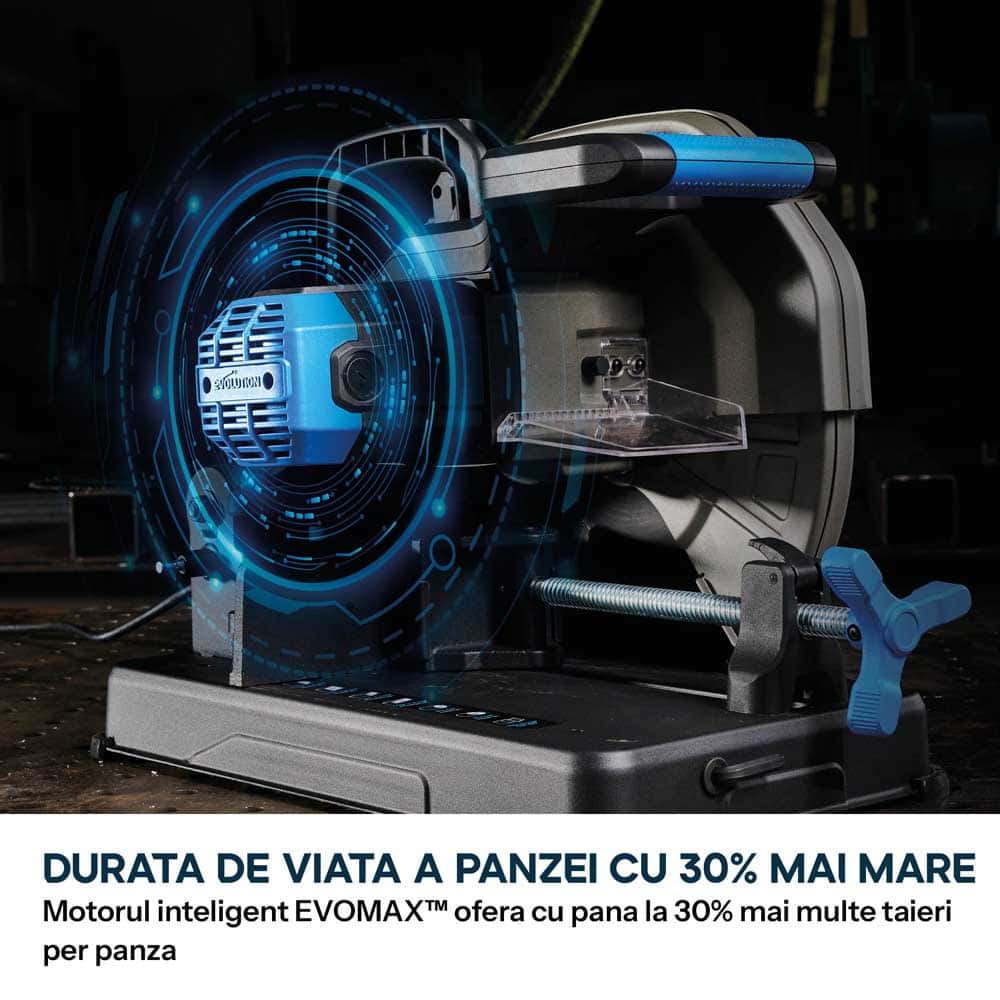 Fierastrau de debitat metal Evolution S355CPS Gen 2 cu disc 355mm EvoMax si tehnologie inteligenta a motorului