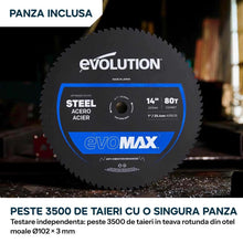 Fierastrau de debitat metal Evolution S355CPS Gen 2 cu disc 355mm EvoMax si tehnologie inteligenta a motorului