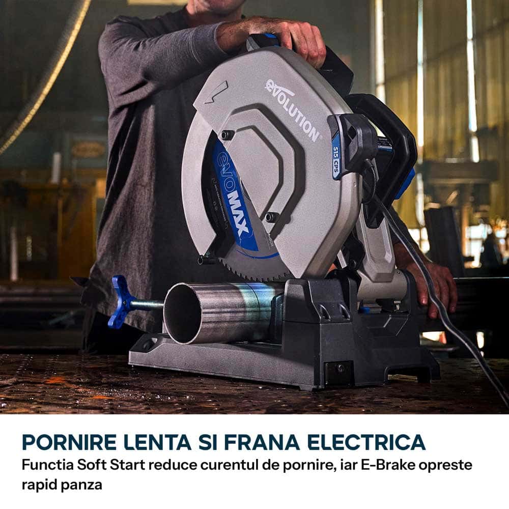 Fierastrau de debitat metal Evolution S355CPS Gen 2 cu disc 355mm EvoMax si tehnologie inteligenta a motorului