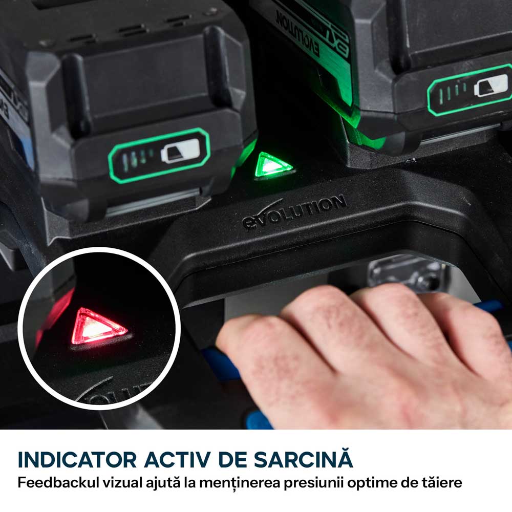 Fierastrau de debitat metal cu acumulator Evolution S355CPS-Li cu motor Brushless 36V si disc EvoMax