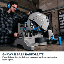 Fierastrau de debitat metal cu functie de taiere in unghi Evolution S355MCS-G2, echipat cu disc 355mm EVOMAX Cermet Long-Life 80T, tehnologie inteligenta a motorului si ghidaj Shadowline