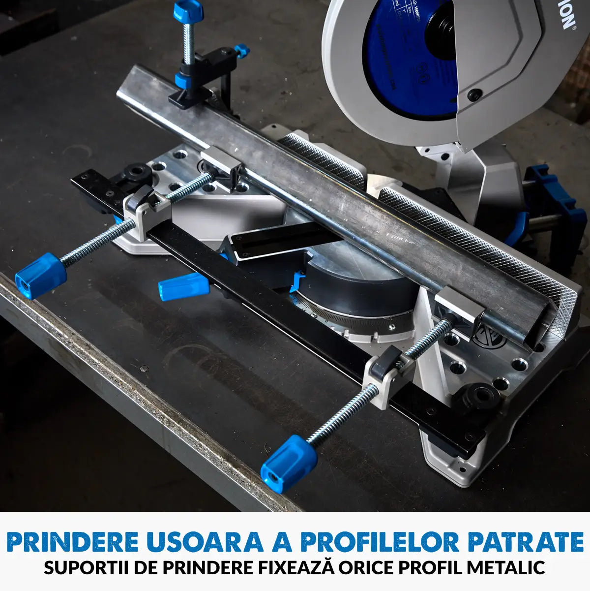 Pachet fierastrau circular stationar debitator de metal Evolution S355MCS cu disc de taiere de 355mm 2200W + suport