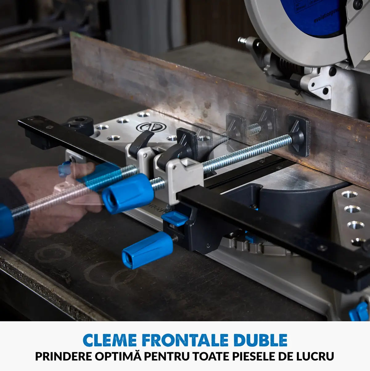 Pachet fierastrau circular stationar debitator de metal Evolution S355MCS cu disc de taiere de 355mm 2200W + suport