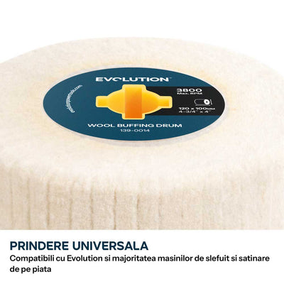 Rola din lana pentru lustruire Evolution pentru masini de satinat 120 x 100mm