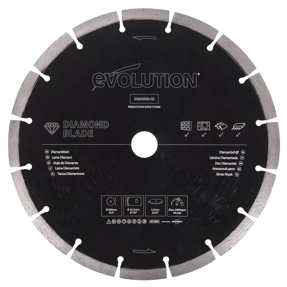 Disc diamantat segmentat multifunctional pentru masini de taiat, Evolution Ø230 x 22.2 mm