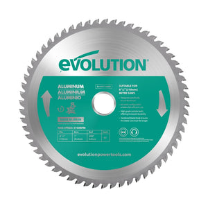 Panza circular pentru taiat aluminiu, pentru fierastraie circulare stationare Evolution 185mm, Ø210 x 25.4 mm, 60 de dinti vidia TCT