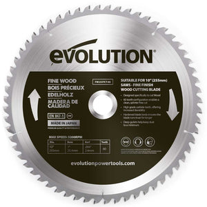 Panza circular pentru taiere fina a lemnului, pentru fierastraie circulare Evolution 255mm, Ø255 x 25.4 mm, 60 de dinti vidia TCT