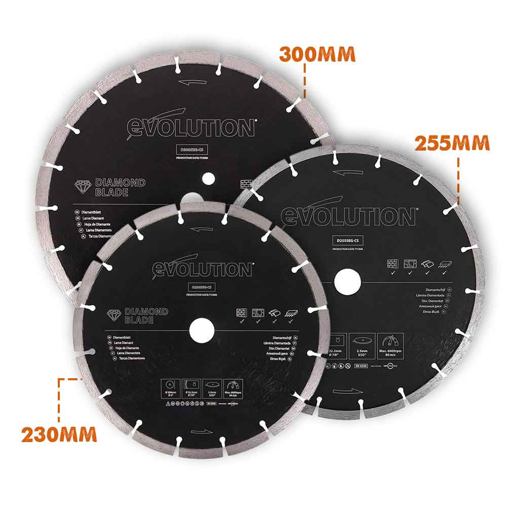 Disc diamantat segmentat multifunctional pentru masini de taiat, Evolution Ø255 x 22.2 mm