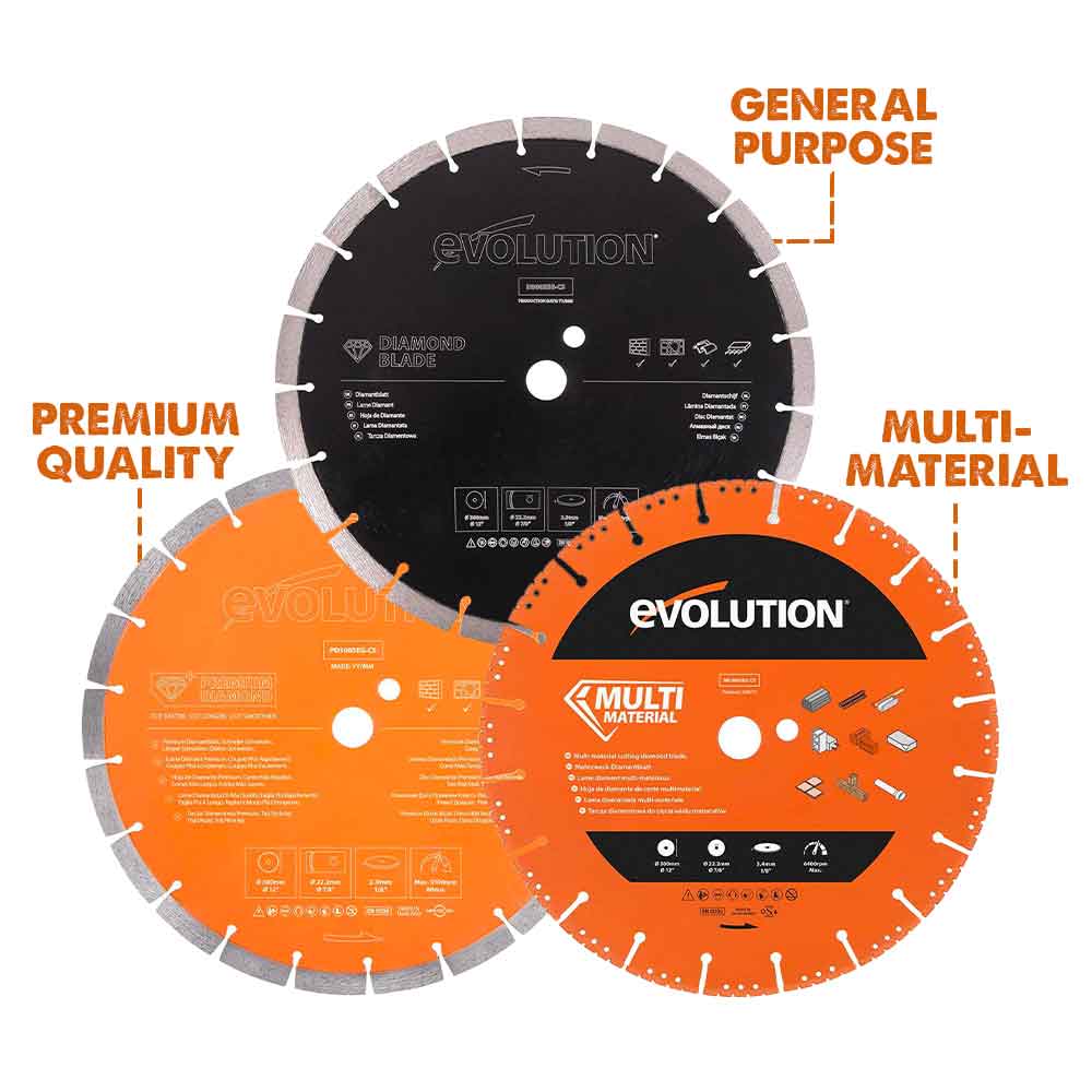 Disc diamantat segmentat multifunctional pentru masini de taiat, Evolution Ø255 x 22.2 mm