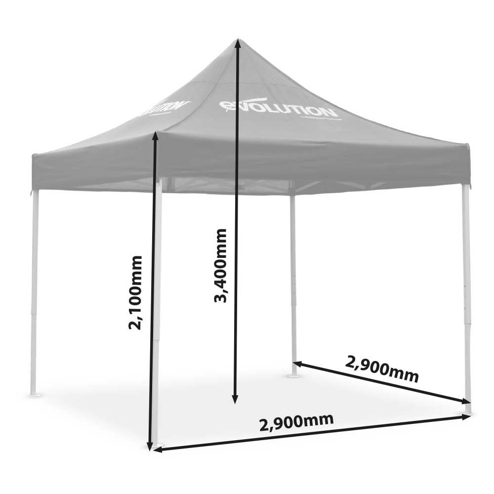 Pavilion patrat extensibil de lucru Evolution 3x3m
