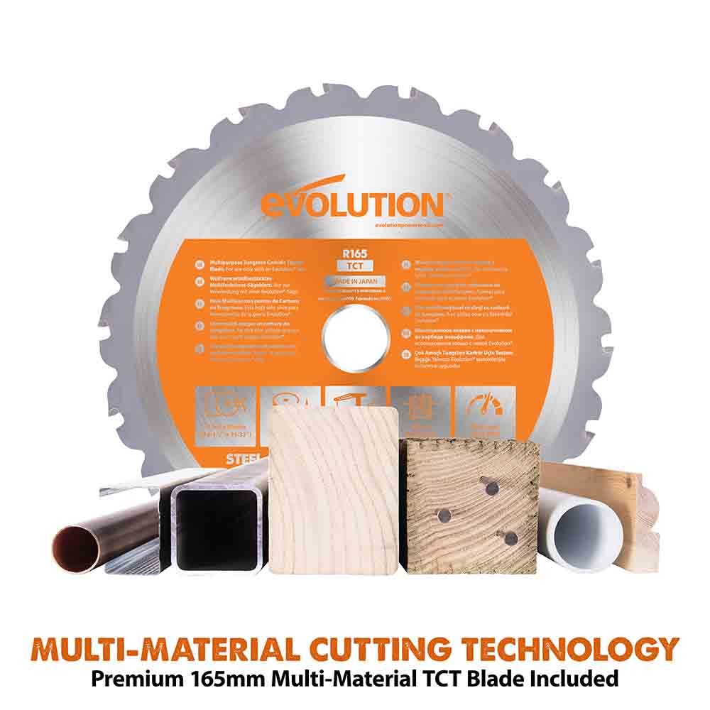 Pachet fierastrau circular de mana cu acumulator, 850 W, 3750 RPM, Evolution R185CCSX-Li 18V EXT + sina de ghidaj 2.8m