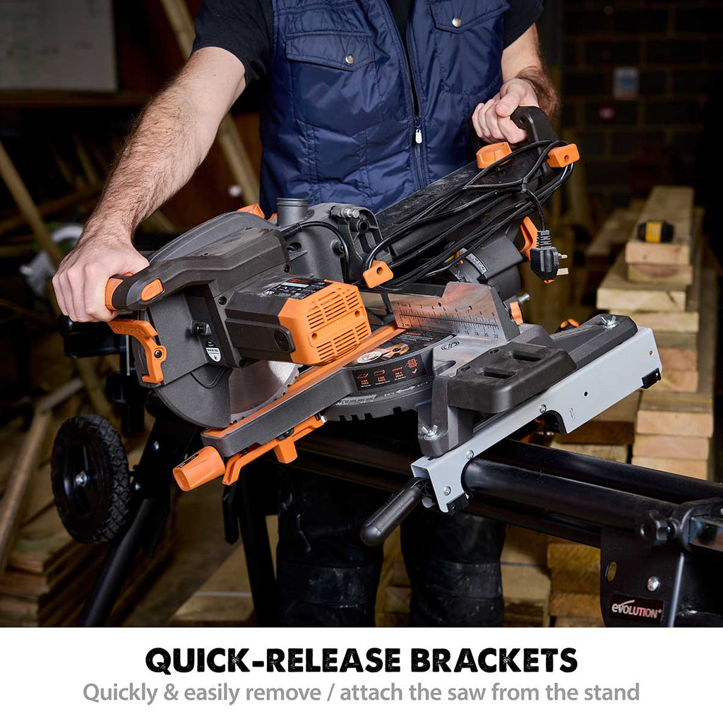 Pachet fierastrau circular stationar multifunctional Evolution R255SMS+ 255mm + stand XL