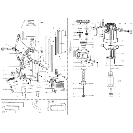 Evolution S28MAG Masina de gaurit magnetica Piese de schimb