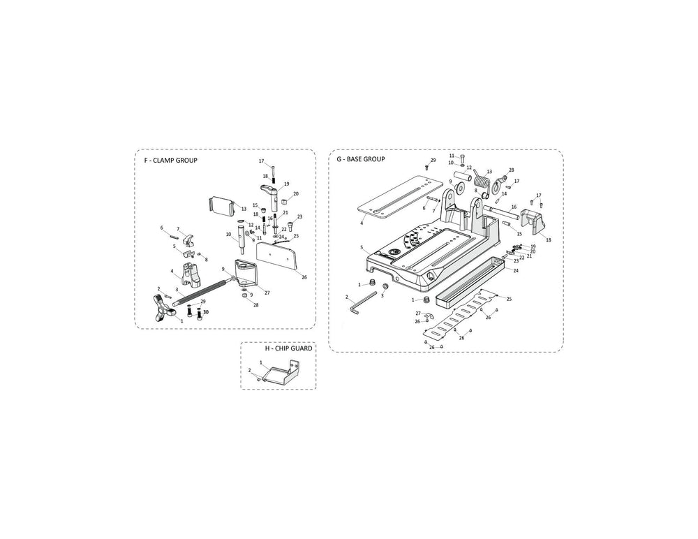 Evolution S355CPS Fierastrau de debitat Piese de schimb (sectiune baza)