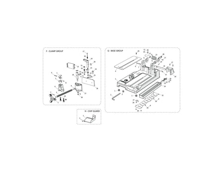Evolution S355CPS Fierastrau de debitat Piese de schimb (sectiune baza)