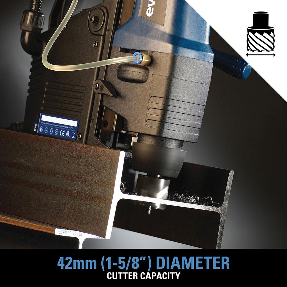 Pachet fierastrau circular stationar Evolution S355MCS de 355 mm + masina gaurit magnetica EVOMAG42