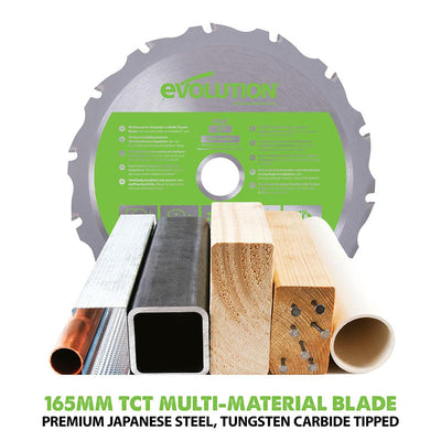 Fierastrau circular de mana Evolution F165CCSL 1200W cu disc multi-material 165mm