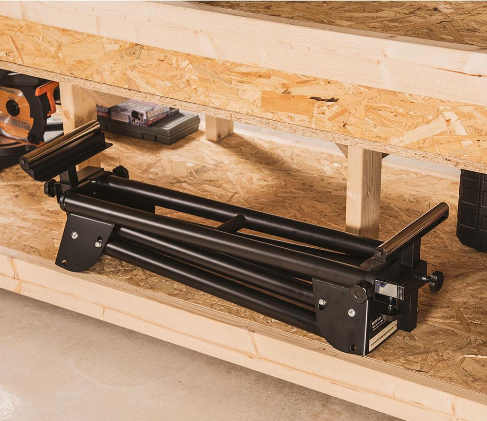 Pachet fierastrau circular stationar multifunctional cu acumulator Evolution R255SMS-DB-Li 18V Li-Ion EXT 255mm + stand