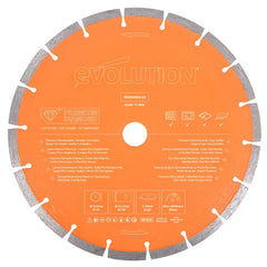 Disc Premium diamantat segmentat multifunctional, pentru masinile de taiat Evolution 255mm, Ø255 x 22.2 mm