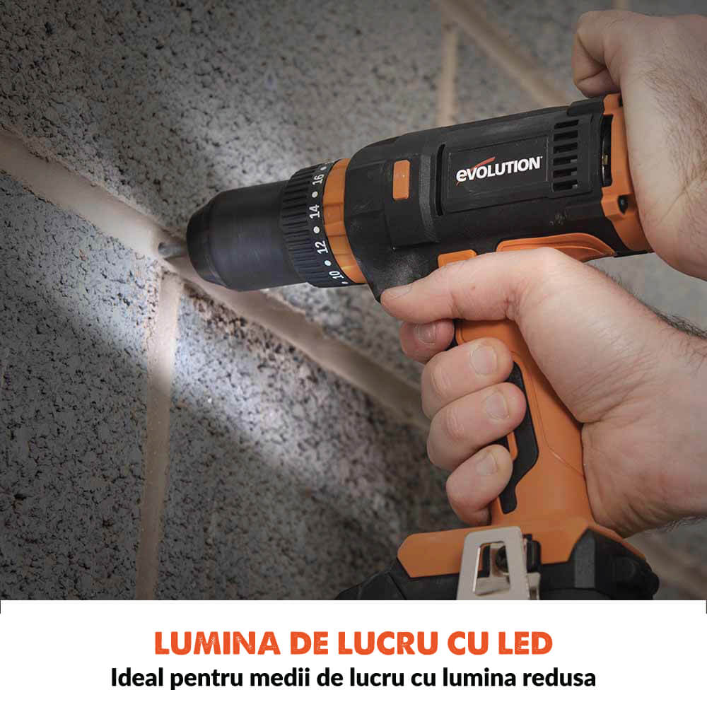 Autofiletanta cu acumulator Evolution R13CMB-Li 18V Li-Ion EXT cu acumulator si incarcator
