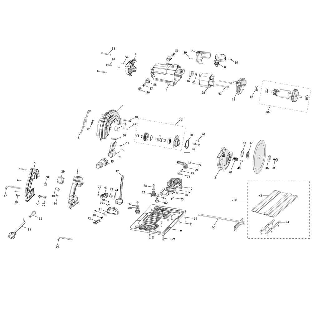 R185CCSX Fierăstrău circular Piese de schimb
