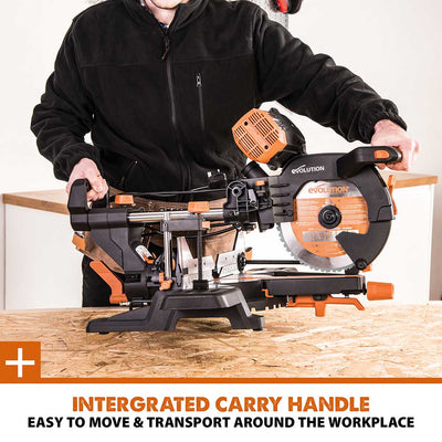 Pachet fierastrau circular stationar multifunctional Evolution R255SMS-DB+ 255mm + stand + panza lemn