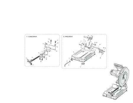 Evolution R355CPS Fierastrau de debitat Piese de schimb (sectiune baza)