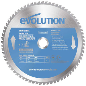 Panza circular pentru taiat otel subtire, pentru fierastraie circulare stationare Evolution 255mm, Ø255 x 25.4 mm, 70 de dinti vidia TCT